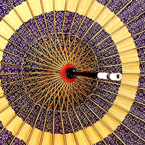 Vintage Japanese Wagasa Purple Paper Umbrella - Picture 4 of 6